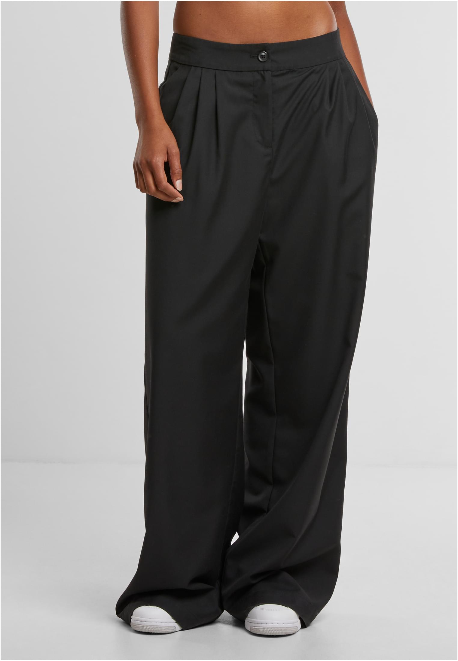 Urban Classics Ladies Wide Leg Pants - Black