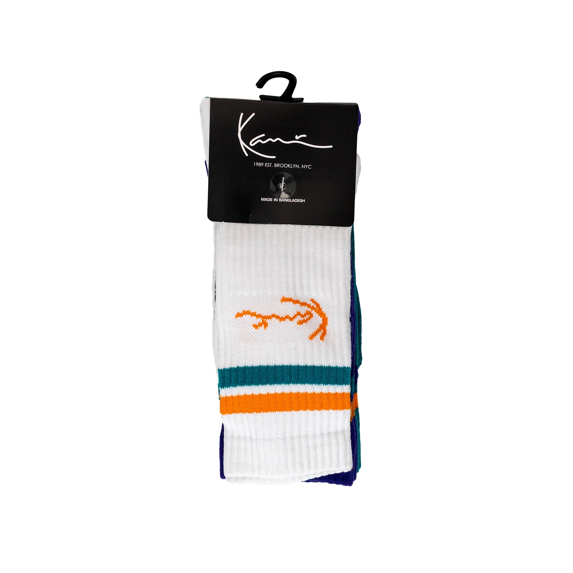 Karl Kani Signature 3 Pack Socks White/Purple/Blue