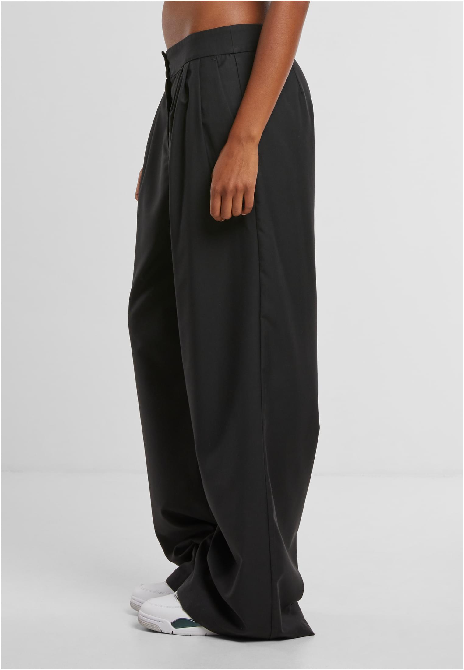 Urban Classics Ladies Wide Leg Pants - Black
