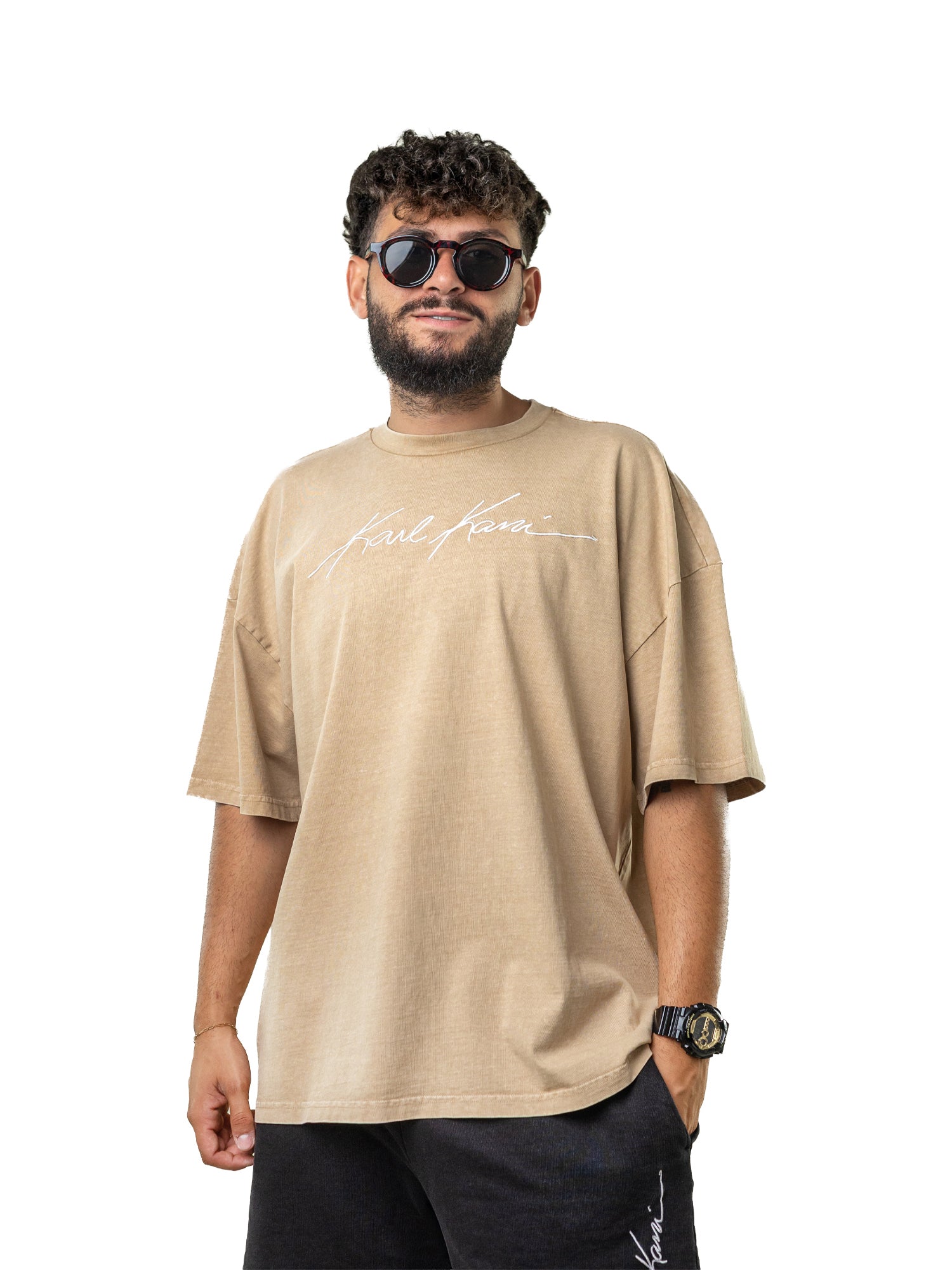 Karl Kani Autograph Washed Boxy Tee Sand