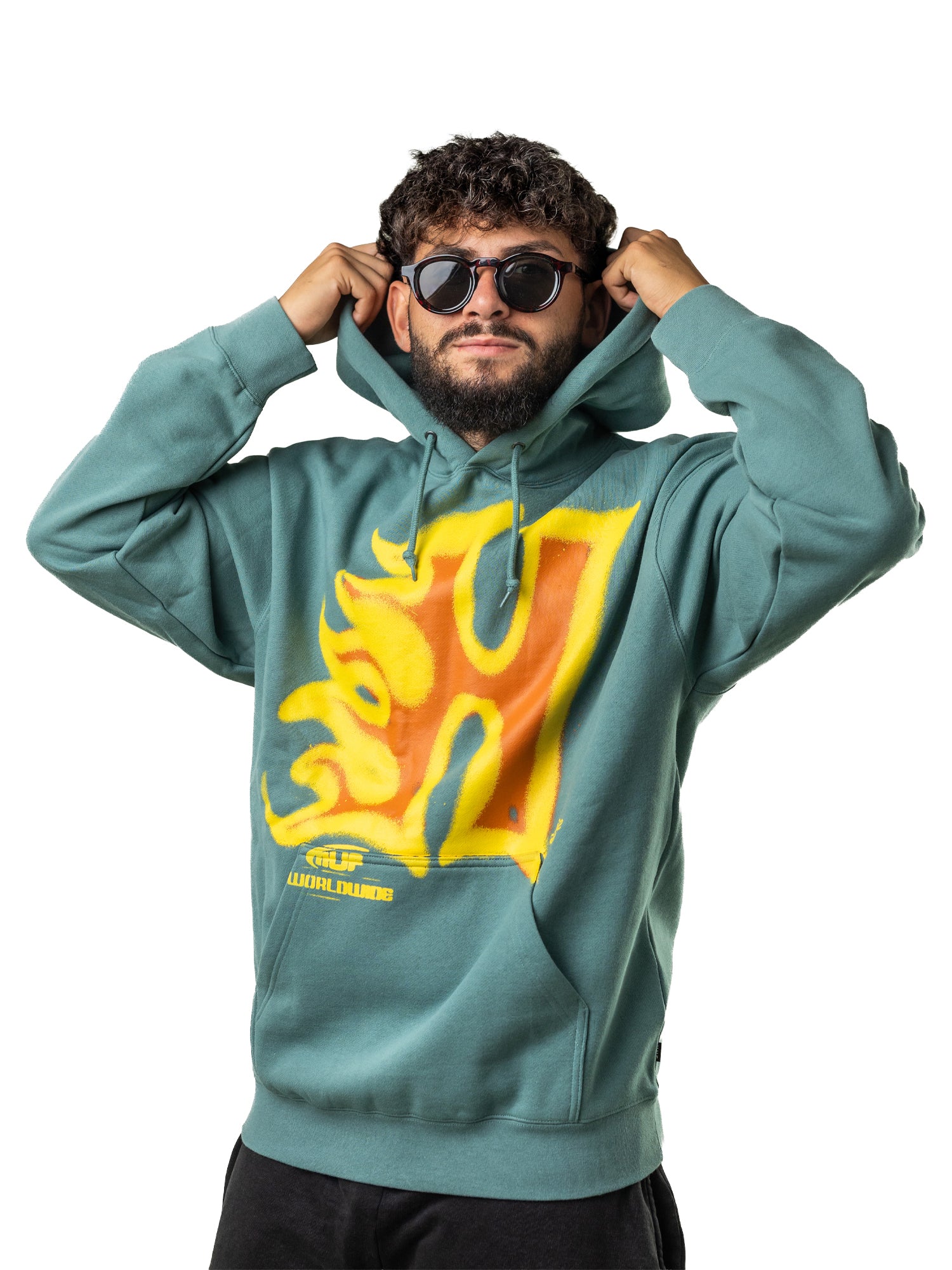 HUF Heat Wave Hoodie - Sage