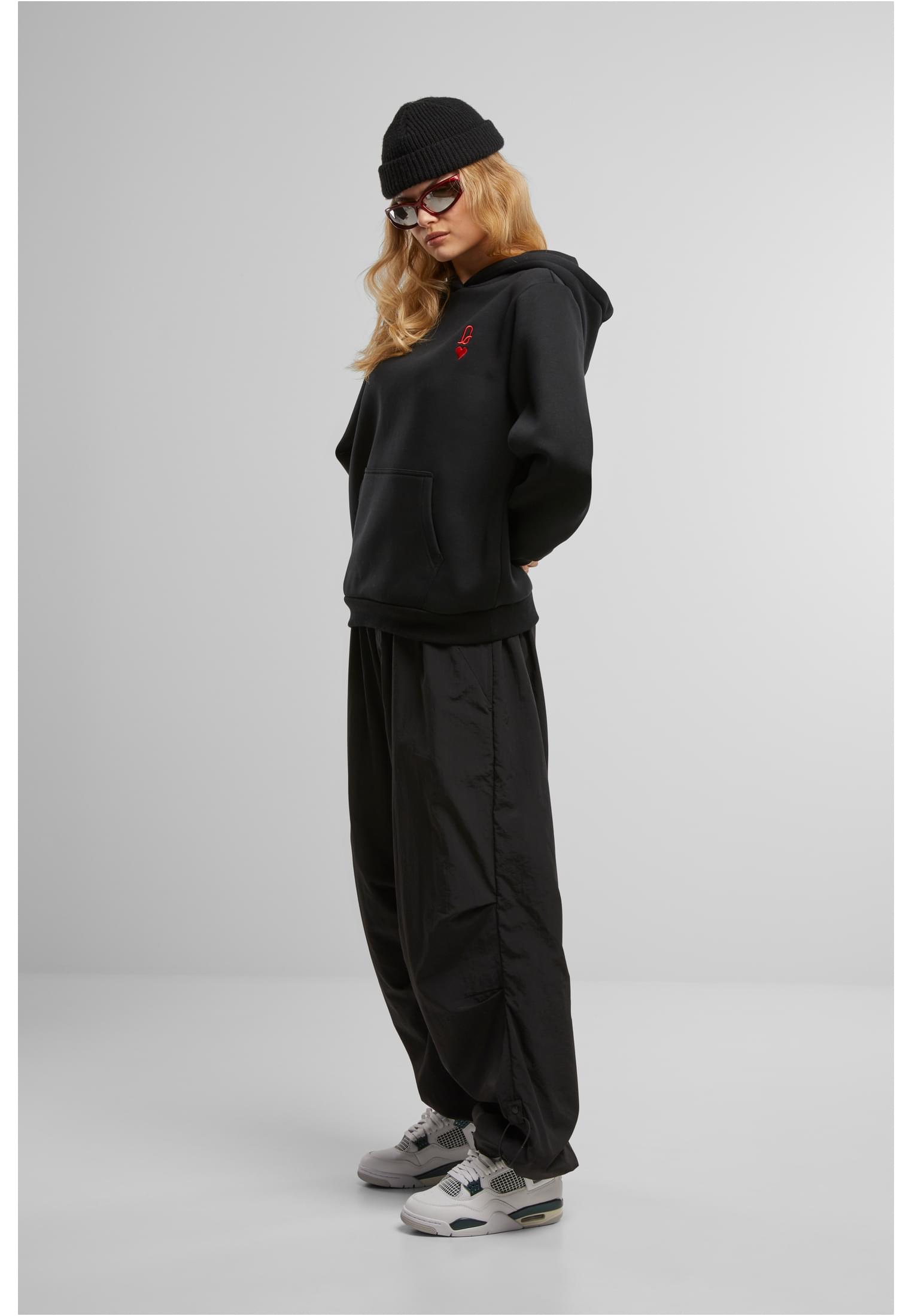 Miss Tee Ladies Queen Card Hoodie - Black