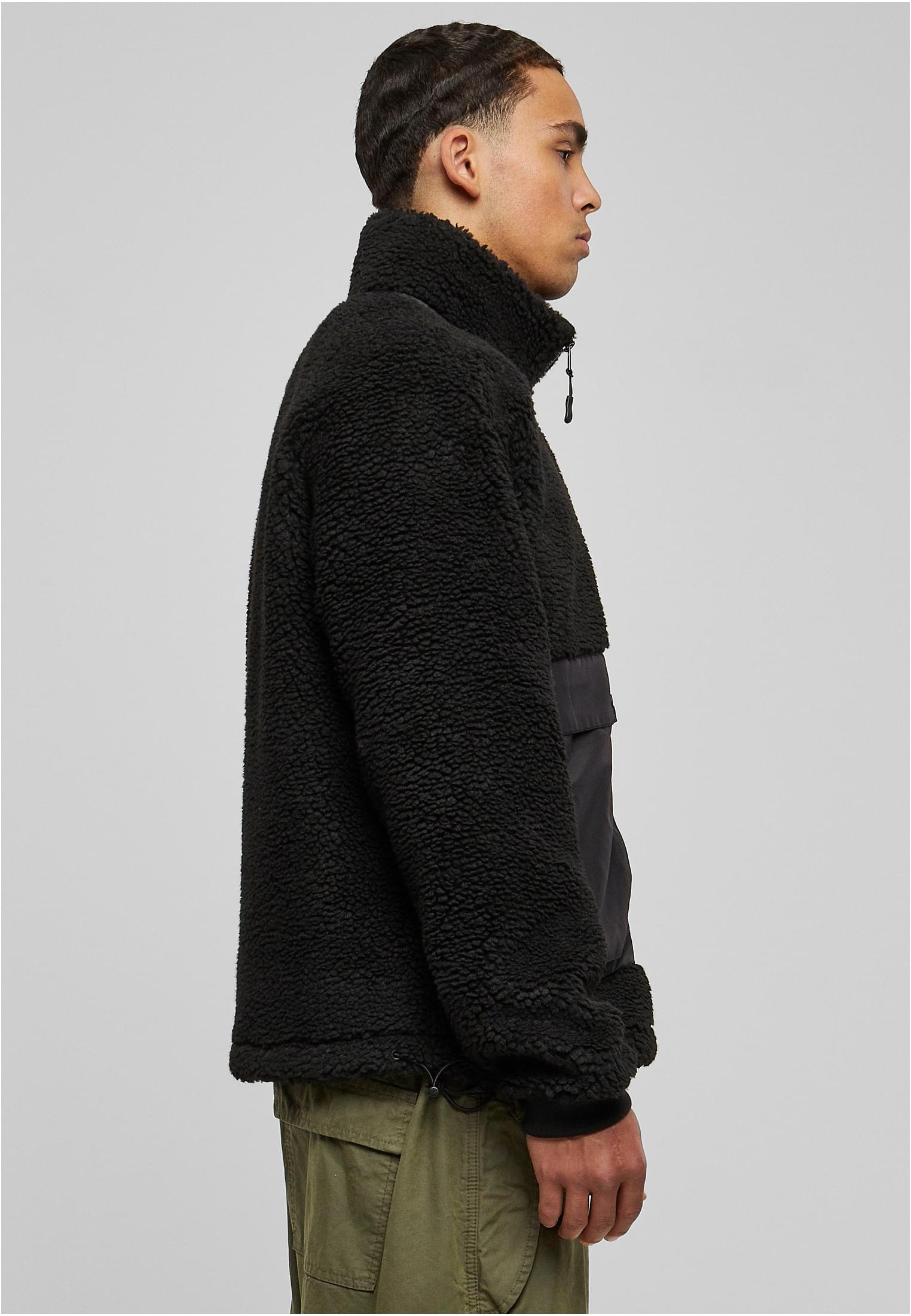 Urban Classics Short Raglan Sherpa Jacket - Black