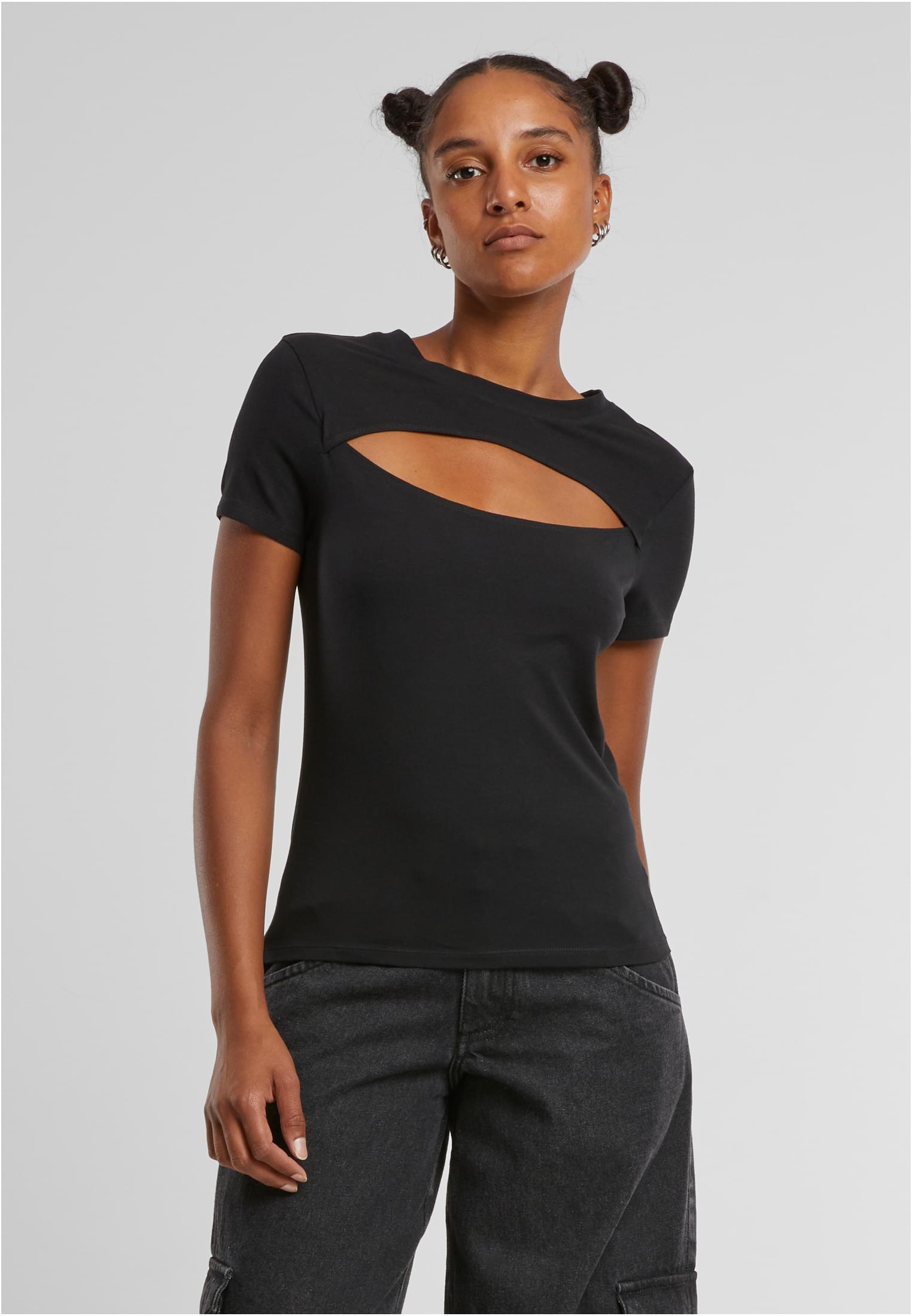 Urban Classics Ladies Cut Out Tee - Black