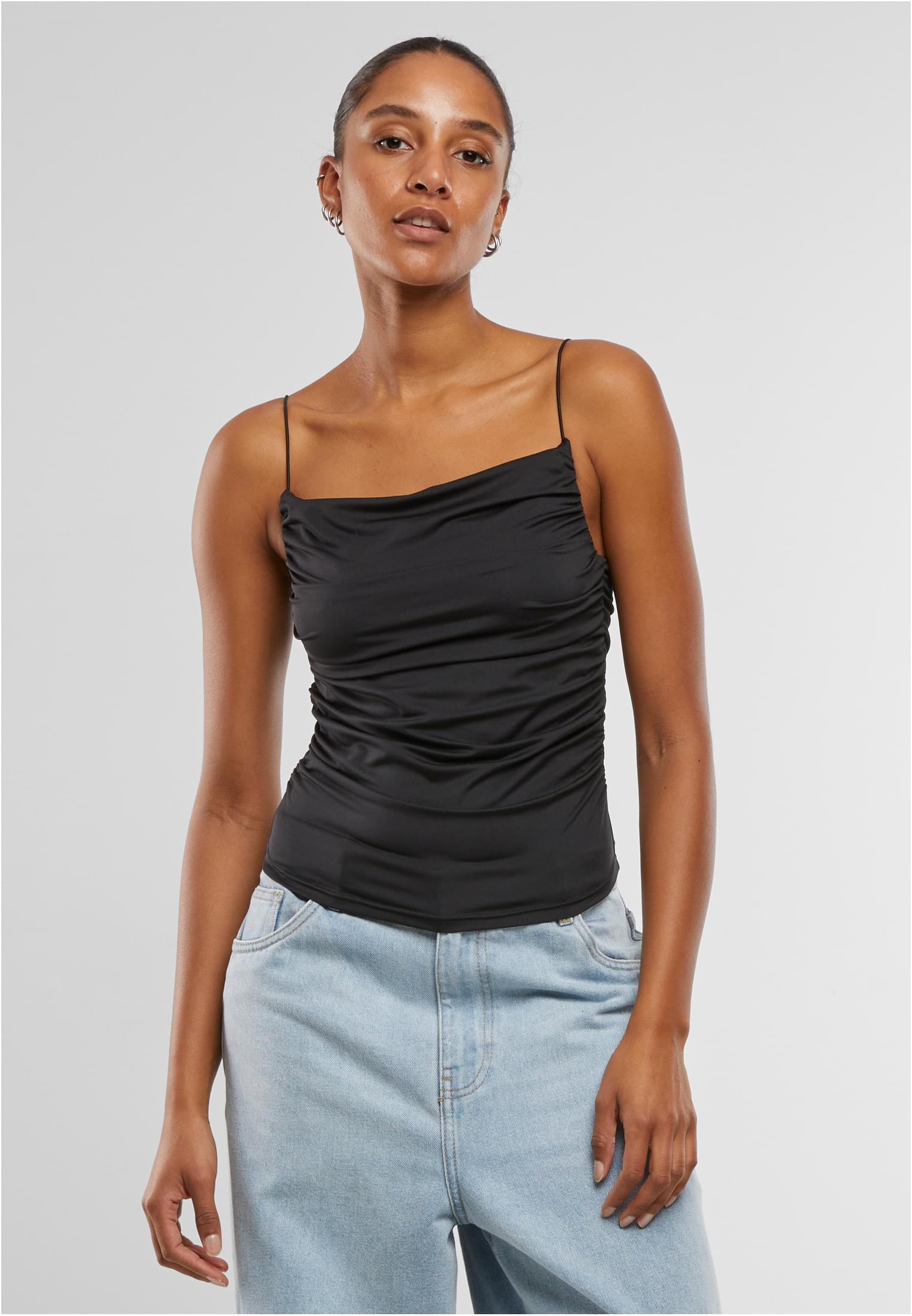 Urban Classics Ladies Waterfall Top - Black