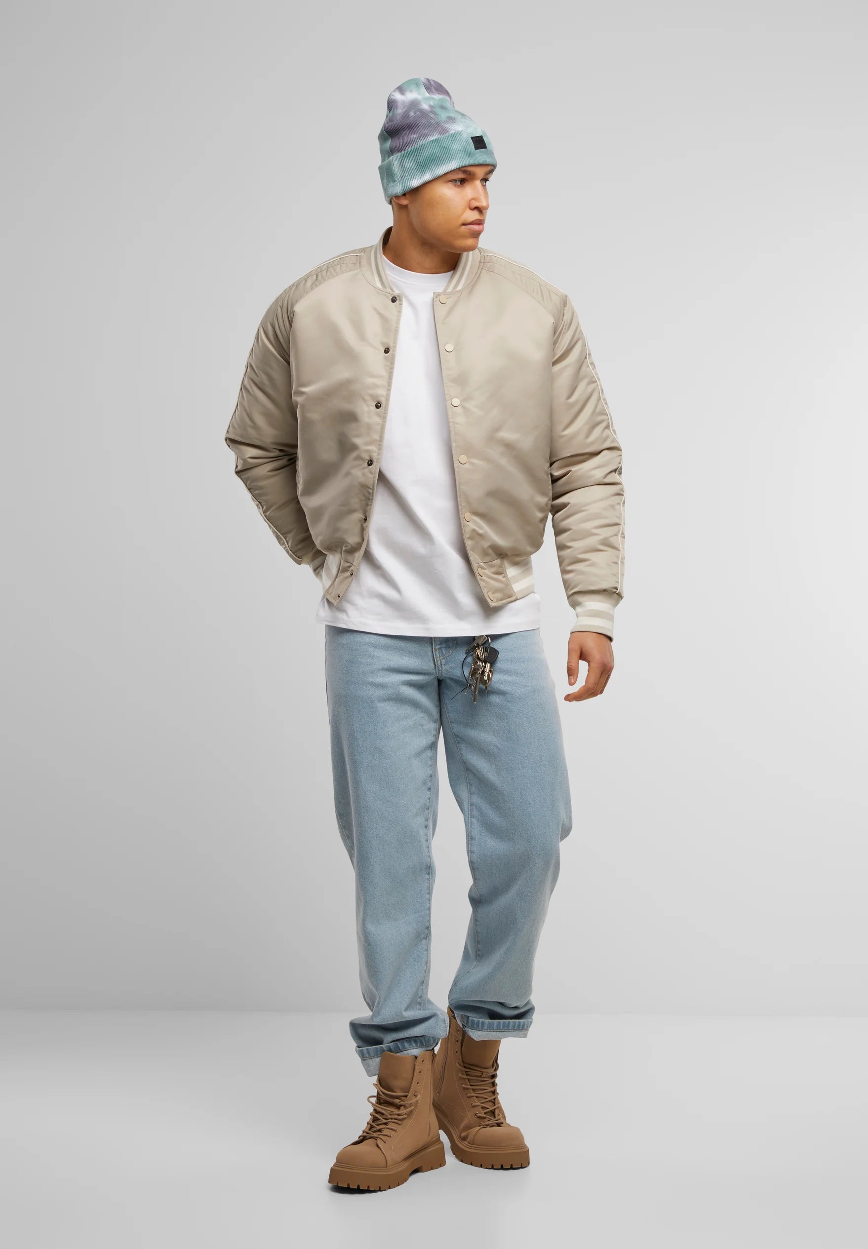 Urban Classics Tie Dye Beanie - Grey/Teal