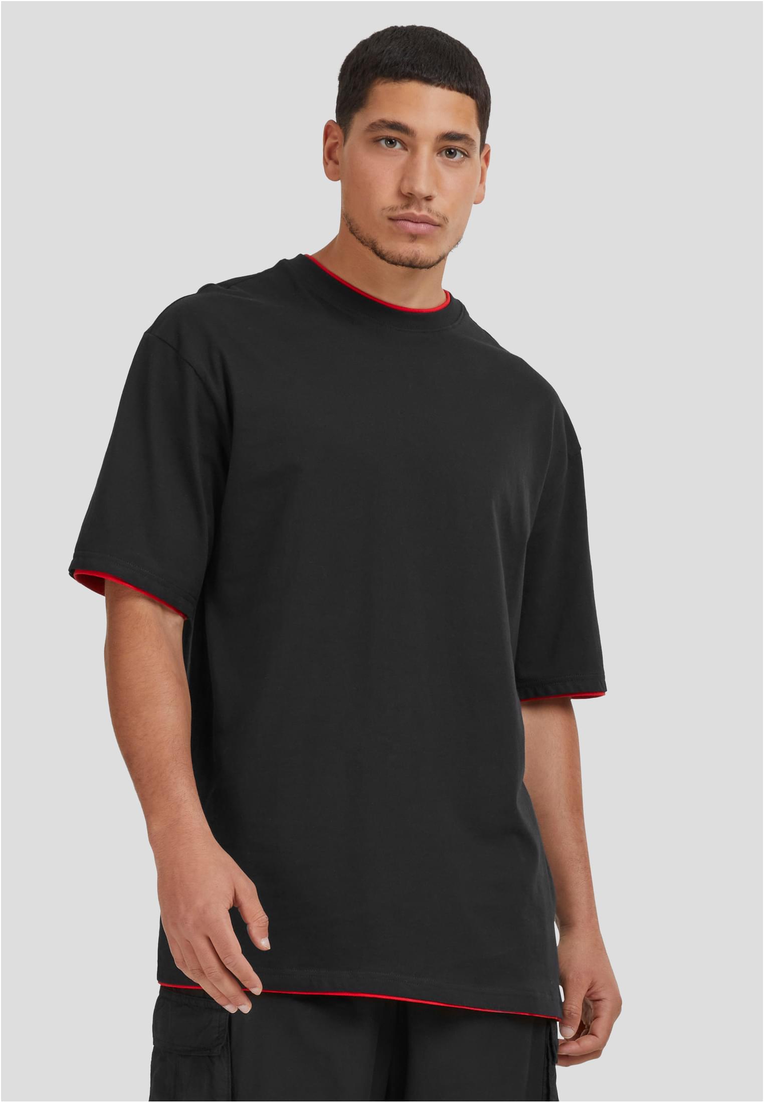 Urban Classics Contrast Tall Tee Black/Red