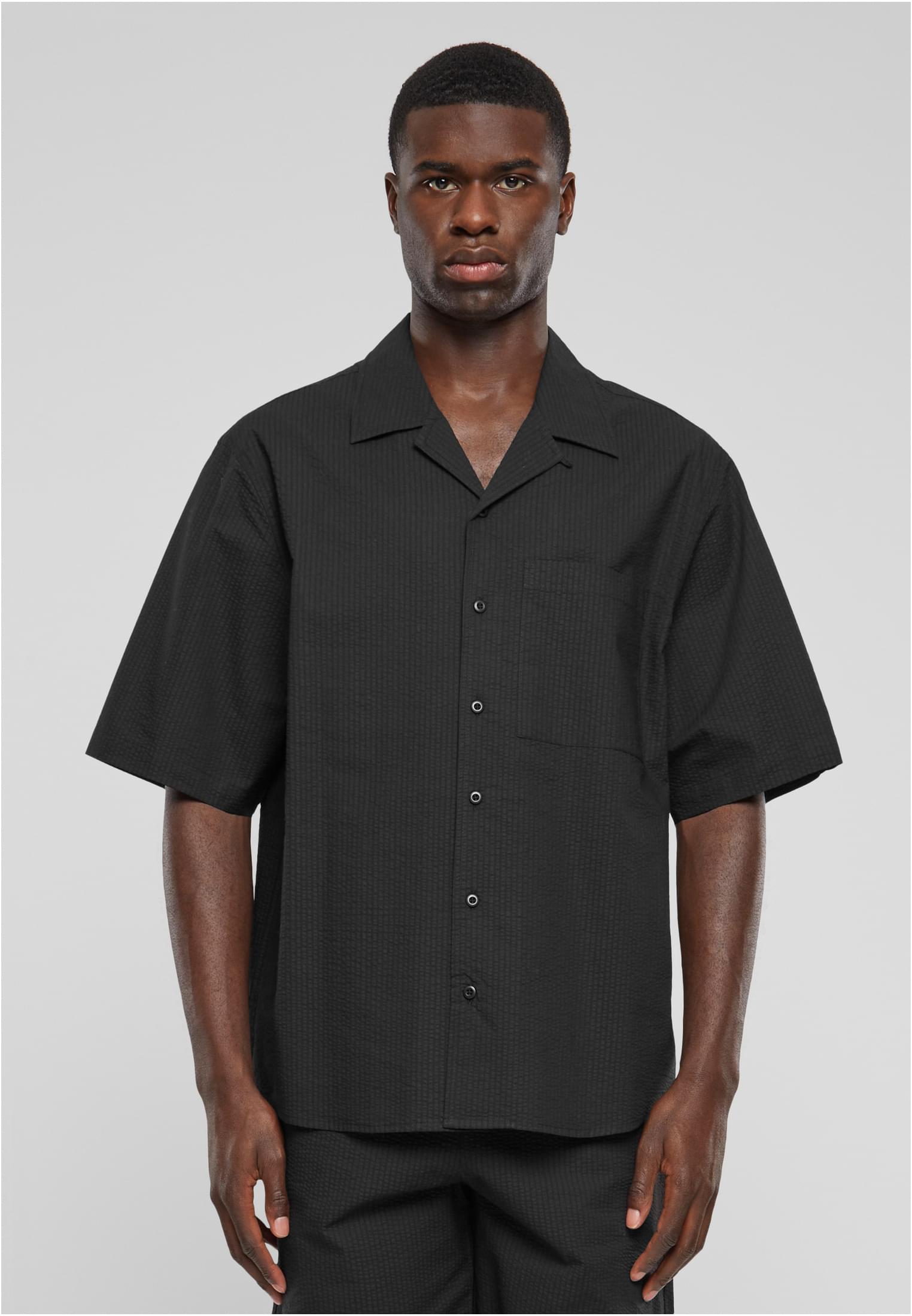 Urban Classics Relaxed Short Sleeve Shirt - Black